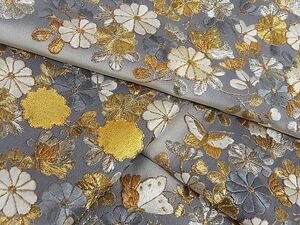 平和屋-こころ店■総刺繍　訪問着　花蝶文　暈し染　金銀糸　着丈165cm　裄丈68cm　正絹　逸品　AAAD2737Ack