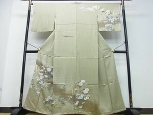 平和屋2■訪問着　雲取り草花文　暈し染め　金彩　逸品　DAAA9344ox