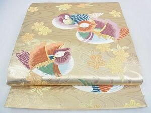 平和屋2■六通柄袋帯　唐織　わに鴛鴦文　本金箔　逸品　DAAB5640wb