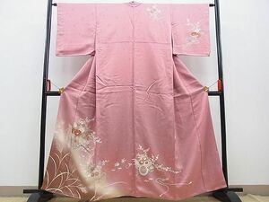 平和屋野田店■訪問着　花車文　暈し染め　金彩　逸品　BAAC1534kg