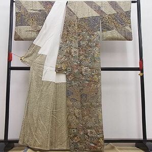 平和屋野田店■訪問着 スワトウ刺繍 切嵌吉祥花文 金糸 逸品 BAAC1582hjの画像2