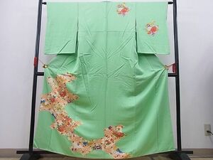 平和屋野田店■訪問着　刺繍　雲取り菱天井花文　金彩　逸品　BAAC5643gh