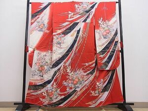 平和屋野田店■豪華振袖　駒刺繍　熨斗花籠文　金彩　逸品　BAAC1586hj