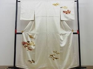 平和屋野田店■訪問着　駒刺繍　雲隠れ吉祥草花文　金銀彩　逸品　BAAC6979cw