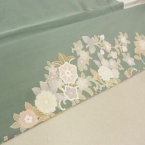 平和屋-こころ店■豪華色留袖 総刺繍 中国三大刺繍 蘇州刺繍 花唐草 金糸 反端付き 正絹 逸品 AAAD4146Ataの画像8