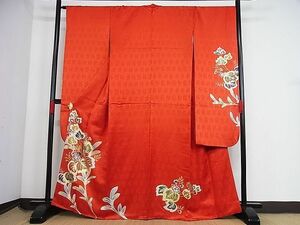 平和屋-こころ店■豪華振袖　草花文　金彩　着丈163cm　裄丈68cm　正絹　逸品　AAAC9446Bnp