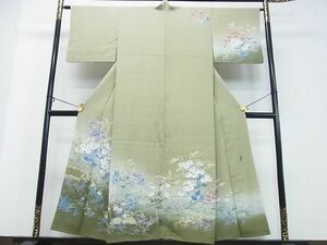 平和屋2■本加賀友禅作家　泉広治　訪問着　草花文　暈し染め　逸品　DAAA9451ox