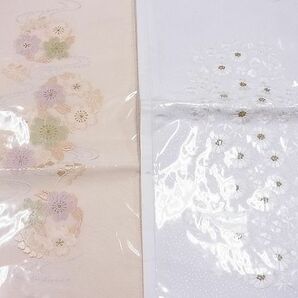 平和屋2■和装小物 半衿まとめて20点 刺繍 無地 流水花丸文 雪芝花文 草花 雲花文 未使用品多数 逸品 未使用 DAAB6392zzzの画像7