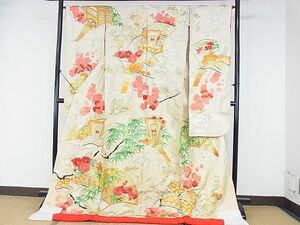 平和屋2■豪華色打掛　和装　婚礼　結婚式　花嫁　神社挙式　総刺繍　御所車花文　金銀糸　逸品　DAAB3783op