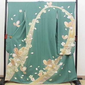 平和屋野田店■ファッションブランド hiromichi nakano ヒロミチナカノ 振袖 駒刺繍 舞桜文 暈し染め 金彩 逸品 BAAC0771hvの画像1