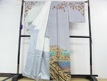 平和屋2■訪問着　正倉院花唐草文　暈し染め　金彩　逸品　DAAB9103eee_画像2