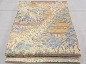 平和屋1■六通柄袋帯　唐織　古都山水　金糸　逸品　CAAC1657fb