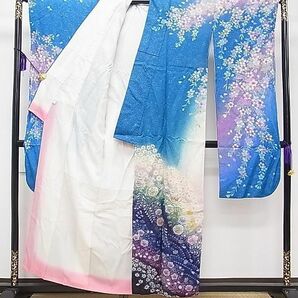 平和屋1■豪華振袖 辻が花 暈し染め 金通し地 逸品 CAAA7770chの画像4