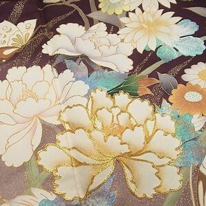 平和屋1■豪華振袖 駒刺繍 舞蝶枝花文 金彩 逸品 CAAC0985vfの画像4