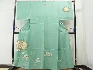 平和屋1■訪問着　単衣　駒刺繍　枝花文　逸品　CAAA7995yc