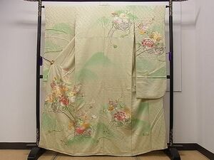 平和屋1■豪華振袖　総絞り　駒刺繍　花車文　暈し染め　金銀糸　逸品　CAAA5514dy