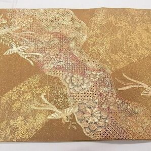 平和屋1■袋帯 総刺繍 スワトウ刺繍 鳳凰正倉院花文 金彩 逸品 CAAC1614fbの画像6