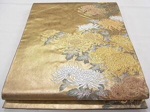 平和屋1■六通柄袋帯　唐織　乱菊　金銀糸　本金青銅箔　逸品　CAAC1615fb