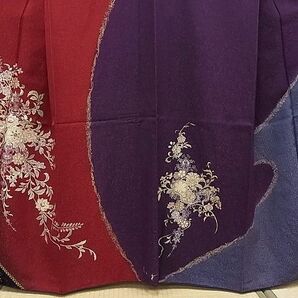 平和屋1■豪華振袖 刺繍 ベロア 花唐草文 暈し染め 金彩 やまと誂製 逸品 CAAC6203txの画像4