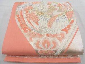 平和屋野田店◎六通柄袋帯　唐織　向かい鳳凰花唐草文　金銀糸　逸品　BAAB1473du