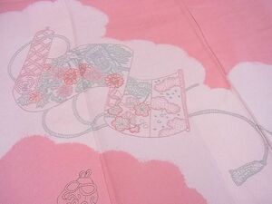 平和屋野田店■色留訪問着　相良刺繍　雲取り絵巻吉祥花文　金彩　逸品　BAAC4590gh