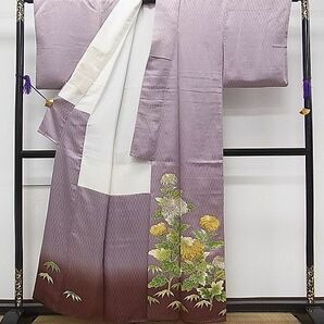 平和屋1■豪華色留袖 刺繍 枝菊 暈し染め 金彩 逸品 CAAC4338chの画像2