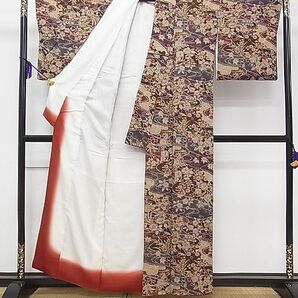 平和屋1■上質な小紋 辻が花 金彩 鬼しぼ縮緬 逸品 CAAA7827chの画像3