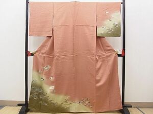 平和屋野田店■訪問着　地紙松花文　暈し染め　金銀彩　やまと誂製　逸品　BAAC1836hv