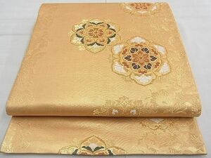 平和屋野田店■六通柄袋帯　唐織　宝相華　金糸　逸品　BAAC2890du