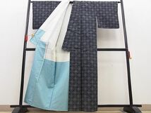 平和屋野田店■上質な紬　七宝花菱文　逸品　BAAC2577yt_画像3