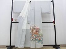 平和屋野田店■豪華色留袖　作家物　駒刺繍　吉祥松花文　暈し染め　金彩　逸品　BAAC3176kg_画像2