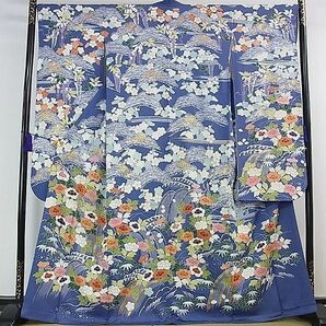 平和屋2■極上 創業460年・千總 振袖・長襦袢(袷)セット 駒刺繍 吉祥花文 三越扱い 逸品 DZAA0082kh4の画像2