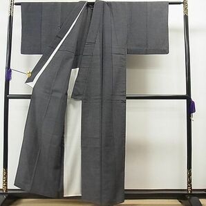 平和屋1■本塩沢 単衣 110亀甲 縞 逸品 CAAA8125ycの画像3