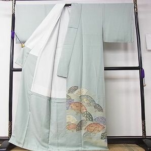 平和屋1■豪華色留袖 寿光織 扇面菊花文 金糸 松坂屋扱い 逸品 未使用 CAAA8744anの画像2