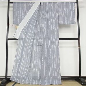 平和屋川間店■夏物 小紋 よろけ縞 着丈166cm 裄丈67cm 洗える着物 B-np7168の画像2