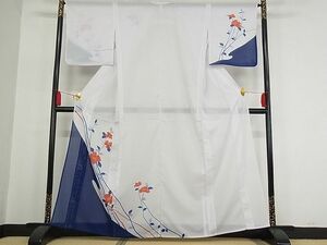 平和屋川間店■夏物　訪問着　絽　草花文　着丈160cm　裄丈66cm　洗える着物　A-ck4215