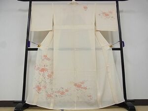 平和屋川間店■夏物　訪問着　絽　草花文　金銀彩　着丈162cm　裄丈68cm　正絹　逸品　B-wt8565