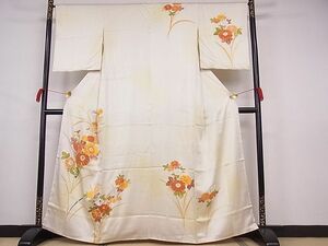 平和屋川間店■訪問着　駒刺繍　枝花文　暈し染め　金彩　着丈156cm　裄丈66.5cm　正絹　逸品　未使用　A-cs4761