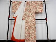 平和屋川間店■上質な小紋　型染め　風景花鳥文　着丈157cm　裄丈62cm　正絹　逸品　A-ex6070_画像3