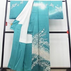 平和屋野田店■訪問着 草花文 ぼかし染め 銀彩 逸品 BAAC3912gtの画像2