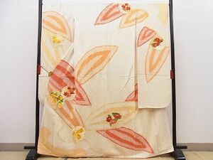 平和屋野田店■豪華振袖　絞り　駒刺繍　雪輪菊花文　金糸　逸品　BAAC8616pk