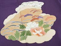 平和屋野田店■訪問着　刺繍　雲重ね草花文　金彩　逸品　BAAC7826kg_画像4