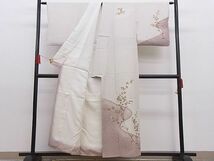 平和屋野田店■訪問着　絞り　駒刺繍　草花文　金銀彩　逸品　BAAC5267hj_画像2