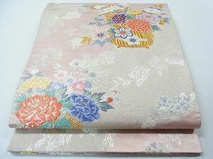 平和屋1◎六通柄袋帯　唐織　加賀　花籠文　金銀糸　逸品　CAAC0205in