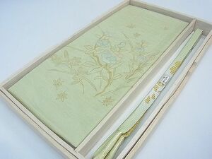 平和屋1■和装小物　帯締め　帯揚げセット　草花文　高麗組　金糸　金彩　逸品　未使用　CAAC8720th