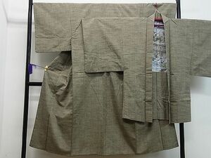 平和屋1■男性　紬　アンサンブル　霞文　利休白茶色　逸品　CAAA8459gh