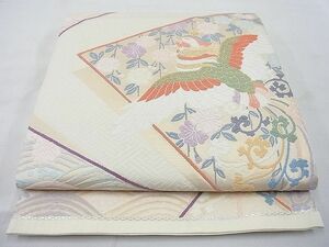 平和屋野田店◎六通柄袋帯　唐織　鳳凰枝垂れ桜文　金糸　逸品　BAAC4164ac