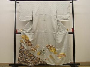 平和屋野田店■豪華色留袖　刺繍　扇面宝尽くし花文　金彩　逸品　BAAC8599xi