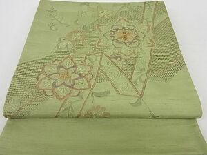 平和屋2■中国三大刺繍　スワトウ刺繍　汕頭刺繍　蘇州刺繍　太鼓柄袋帯　紬地　正倉院花文　逸品　DAAB7950ps