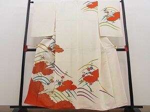 平和屋野田店■訪問着　駒刺繍　舞蝶青海波枝花文　金彩　逸品　BAAC4029yt